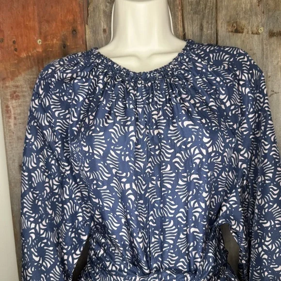 Apiece Apart Isla Wide Leg Jumpsuit 100% Silk Block Print Size 2 - Picture 5 of 16